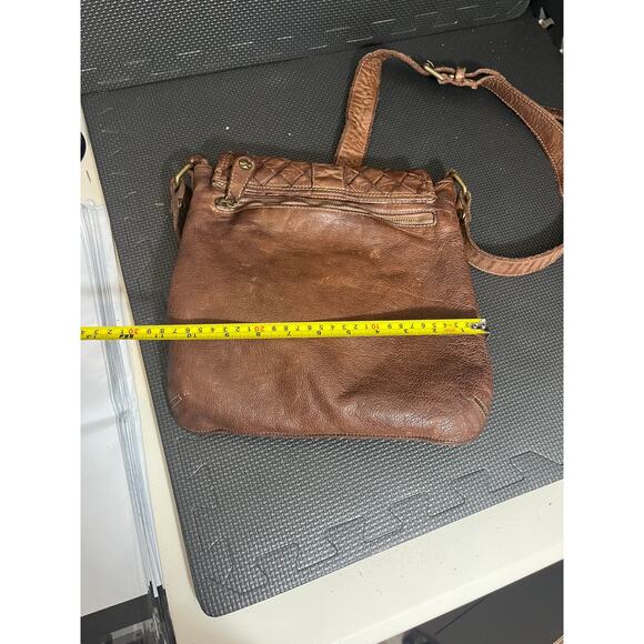 Civico 93 Taupe‎ Crossbody Basket Weave Genuine Leather Made In Italy BOHO - Picture 11 of 11